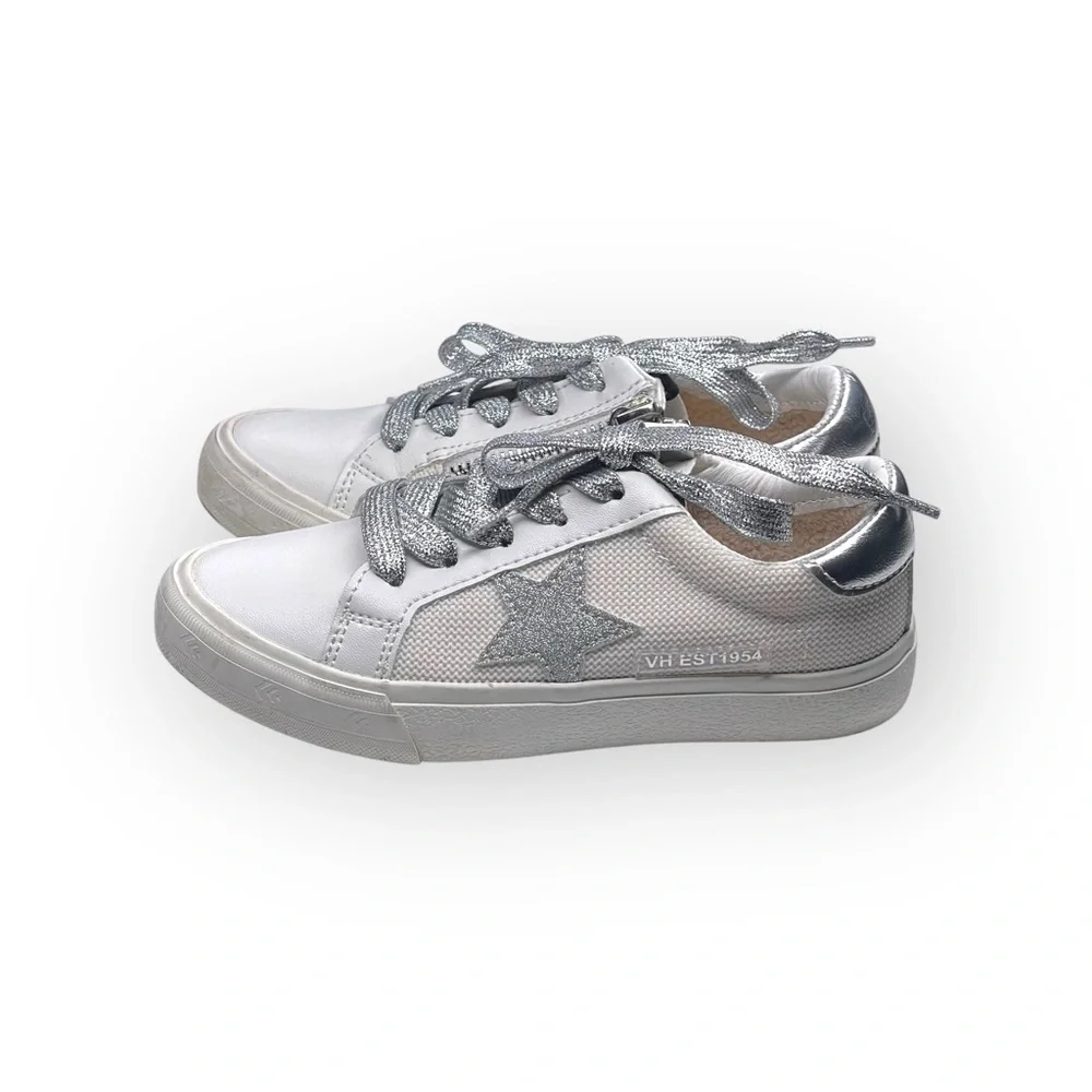 Vintage Havana 𖤐 Gita Star Sneakers 𖤐 Vegan Leather Silver Metallic Glitter 𖤐 12 - Picture 6 of 16